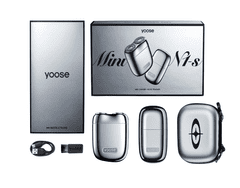 YOOSE Mini 2.0 komplet - brivnik in prirezovalnik, srebrn