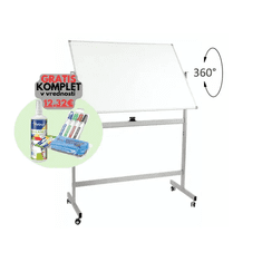 Topboard Vrtljiva mobilna tabla, 120x150 cm + Komplet Piši Briši TOPBOARD