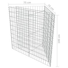 Vidaxl Visoka greda gabion pocinkano jeklo 75x75x100 cm