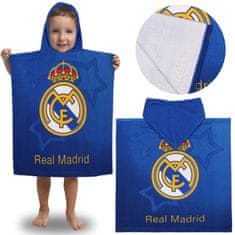 FC Real Madrid Real Madrid Otroška brisača za bazen, HITRO SUŠEČI se pončo s kapuco za otroke 55x110 cm OEKO-TEX 