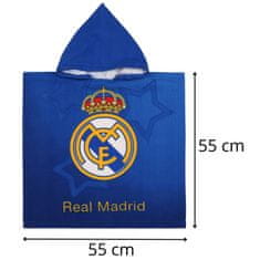 FC Real Madrid Real Madrid Otroška brisača za bazen, HITRO SUŠEČI se pončo s kapuco za otroke 55x110 cm OEKO-TEX 