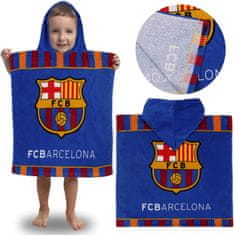 FC Barcelona FC Barcelona Otroška brisača za bazen, HITRO SUŠEČI se pončo s kapuco za dečka, 100 % BOMBAŽ 50x100 cm OEKO-TEX 