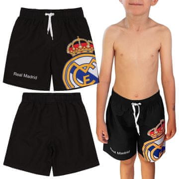 FC Real Madrid Real Madrid Otroške kratke hlače ZA PLAVANJE, črne kopalke za dečka, nogomet