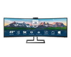 Philips 499P9H 49" VA Dual Quad HD USB-C KVM ukrivljen poslovni monitor s spletno kamero