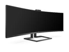 Philips 499P9H 49" VA Dual Quad HD USB-C KVM ukrivljen poslovni monitor s spletno kamero