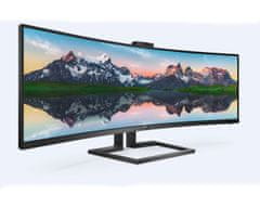 Philips 499P9H 49" VA Dual Quad HD USB-C KVM ukrivljen poslovni monitor s spletno kamero