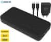 Platinet PMPB20SET 3v1 komplet powerbank + adapter 20W + kabel 100cm, 20.000mAh, PD, črn