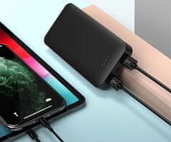 Platinet PMPB20SET 3v1 komplet powerbank + adapter 20W + kabel 100cm, 20.000mAh, PD, črn