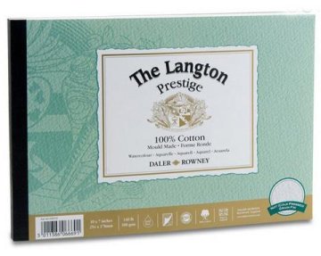 Daler Rowney Blok akvarelni Langton Prestige, CP 25,4x17,8 cm, 300g, 12 listni