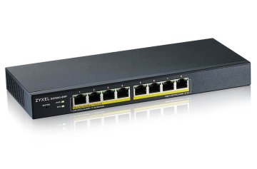 Zyxel GS1900-8HP v3, 8-portno pametno stikalo GbE L2 PoE, 802.3at, namizno, brez ventilatorja, 70 W