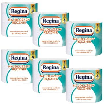Regina REGINA najdaljša papirnata brisača, zelo učinkovita 2 zvitka, odobrena s strani PZH (Nacionalni inštitut za higieno) 6 paket