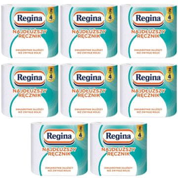 Regina REGINA najdaljša papirnata brisača, zelo učinkovita 2 zvitka, odobrena s strani PZH (Nacionalni inštitut za higieno) 8 paket