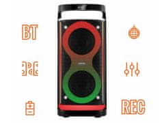 Manta SPK0601B100 Argos prenosni karaoke zvočnik, BT, RGB LED, 100 W