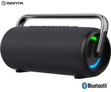 Manta SPK325 NYX prenosni Boombox zvočnik, BT 5.3, 80W, TWS, RGB LED, IPX4