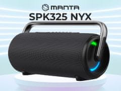 Manta SPK325 NYX prenosni Boombox zvočnik, BT 5.3, 80W, TWS, RGB LED, IPX4