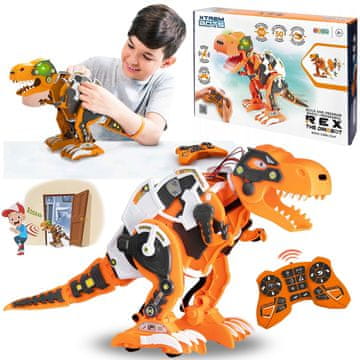 sarcia.eu Xtrem Bots - Interaktivni robot DINOZAVER za učenje programiranja, SVETLOBA, ZVOK Rex The Dinobot 6+