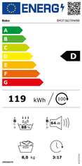 Beko BM3T38239WBB sušilni stroj, 8 kg