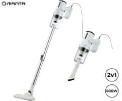 Manta VC003WH pokončni sesalnik, 2v1, 600W, 1L posoda, 2 nastavka, +dodatki, bel (Pure White)