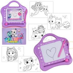 DreamWorks Gabby's Dollhouse Magnetna tabla za suho brisanje + marker, priročna POBARVANKA, potovalni KOMPLET za avto 