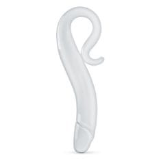 Gildo Ukrivljen steklen dildo, z držalom