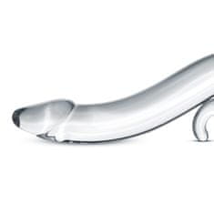 Gildo Ukrivljen steklen dildo, z držalom