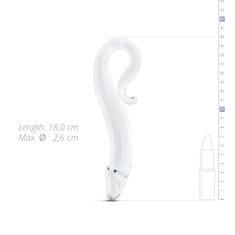 Gildo Ukrivljen steklen dildo, z držalom
