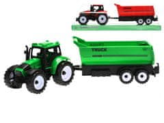 Traktor z vlečno vrvjo 29 cm na vztrajniku - mešanica barv (zelena, rdeča)