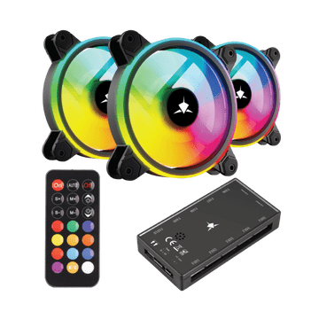 White Shark  ventilator GCF-S028-004 NEBULA-2 črna ARGB komplet