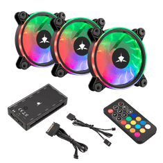 White Shark  ventilator GCF-S028-004 NEBULA-2 črna ARGB komplet
