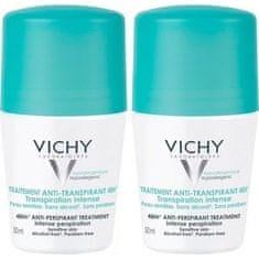 Vichy Set antiperspirantnih kroglic proti prekomernemu potenju (Anti-Perspirant Treatment) 2 x 50 ml
