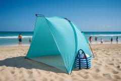 Severno Velik plažni šotor pol šotora 220x120x120cm + pokrivalo