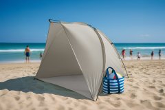 Severno Velik plažni šotor pol šotora 220x120x120cm + pokrivalo