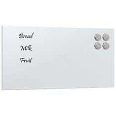 Vidaxl Stenska magnetna tabla bela 40x20 cm kaljeno steklo