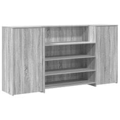 Vidaxl Sprejemna miza siva sonoma 200x50x103,5 cm inženirski les