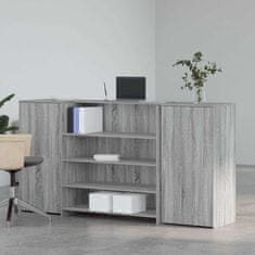 Vidaxl Sprejemna miza siva sonoma 200x50x103,5 cm inženirski les