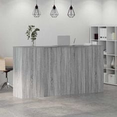 Vidaxl Sprejemna miza siva sonoma 200x50x103,5 cm inženirski les