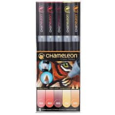 Chameleon Komplet obarvanih markerjev, 5 kosov - topli toni
