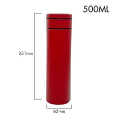 BOT Termos s termometrom in zamenljivo baterijo rdeče barve