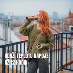 BOT Termoska s termometrom in zamenljivo baterijo, bela