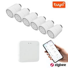 BOT Komplet 6+1 Smart Zigbee/WiFi termostatska glava TH6 Tuya