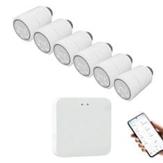 BOT Komplet 6+1 Smart Zigbee/WiFi termostatska glava TH6 Tuya