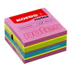 Kores Neonske blazinice CUBO Pomlad 450 listov 75x75mm, mešanica barv (vijolična, rumena, modra, zelena)