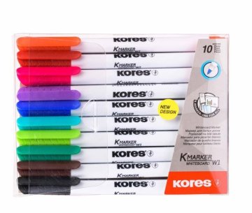 Kores K-MARKER Marker za bele table, tanke konice, komplet 10 kosov