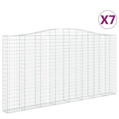 Vidaxl Obokane gabion košare 7 kosa 400x30x200/220 cm pocinkano železo