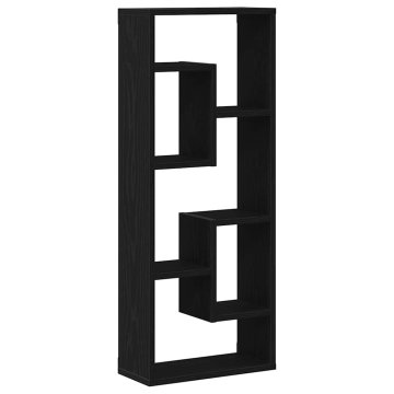 Vidaxl Stenska polica črn hrast 36x16x90 cm inženirski les