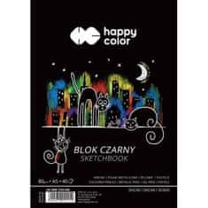 Happy Color Spiralni skicirni zvezek - črn, A4