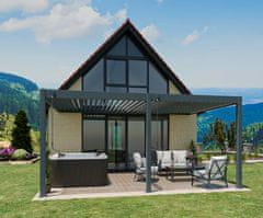 TopRastlinjaki TOP DELUXE - BIOKLIMATSKA PERGOLA – ANTHARES 3x6m - STENSKA - antrazit