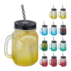 UNBRANDED Set 12 barvitih kozarcev s pokrovom 