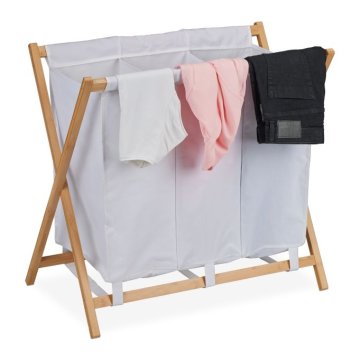 UNBRANDED Zložljiva košara za perilo s 3 prekati