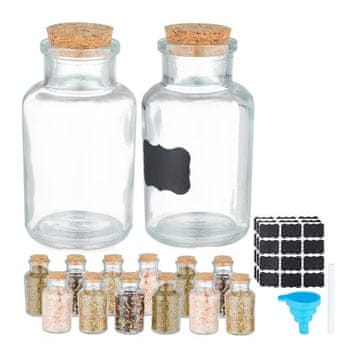 UNBRANDED set 14 kozarcev za začimbe s plutovinastimi pokrovi